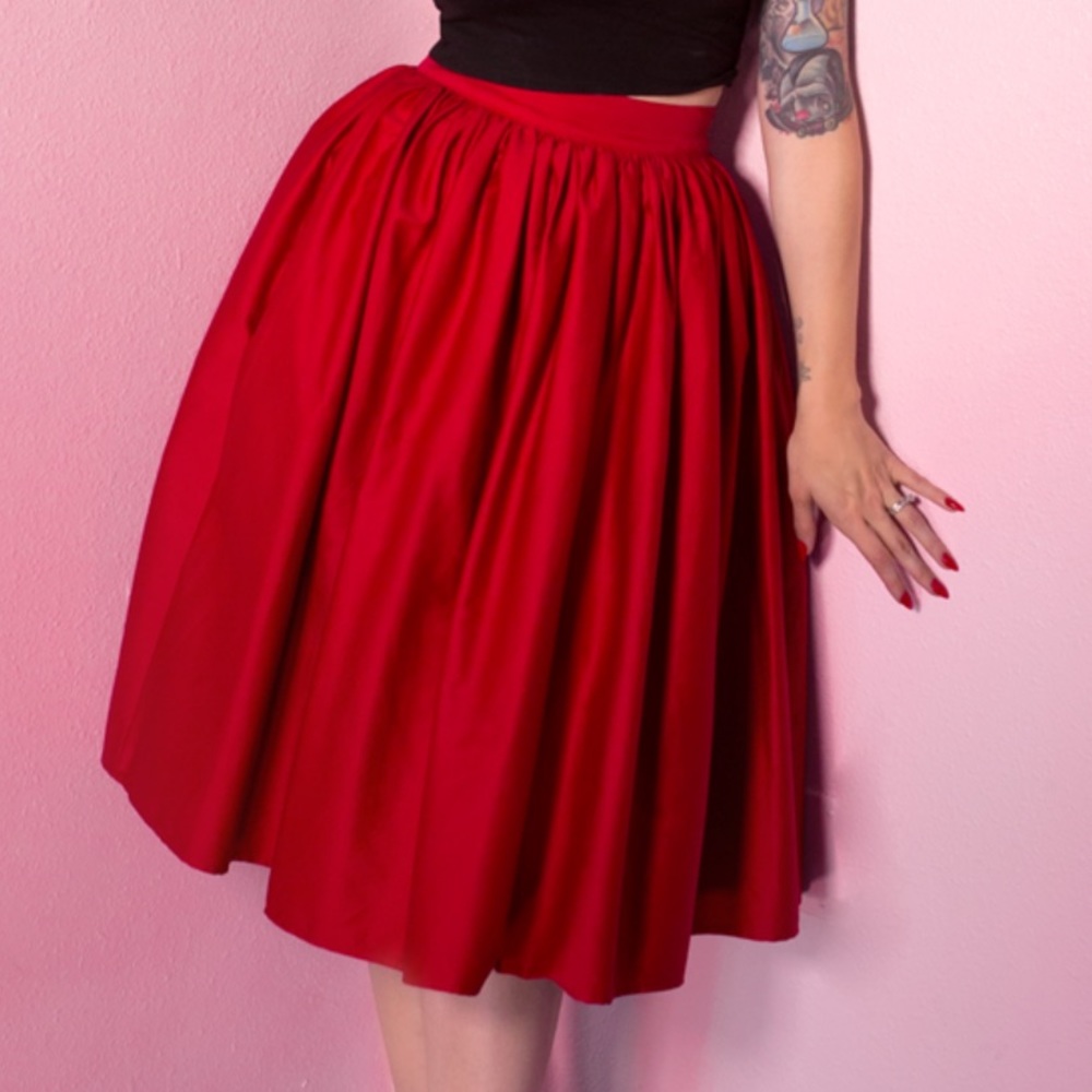 Vixen micheline swing skirt ravishing red XS EUC